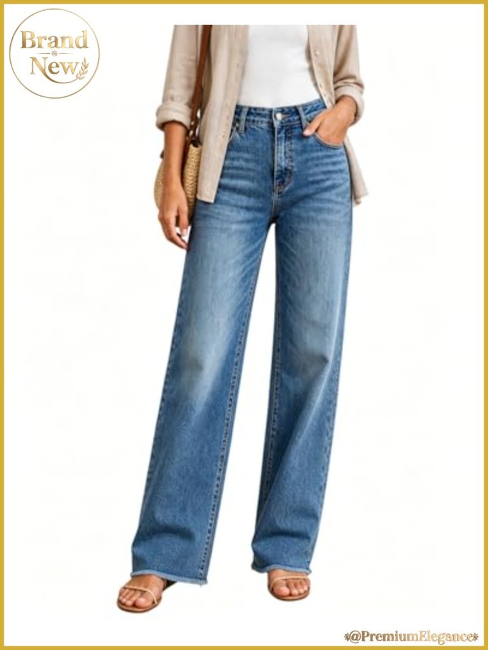 High Waisted Stretchy Straight Leg Jeans Tummy Control Pants